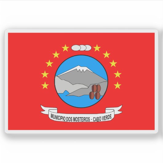 Vlag van Mosteiros, Kaapverdië (Kaapverdië) Sticker (Voorkant)