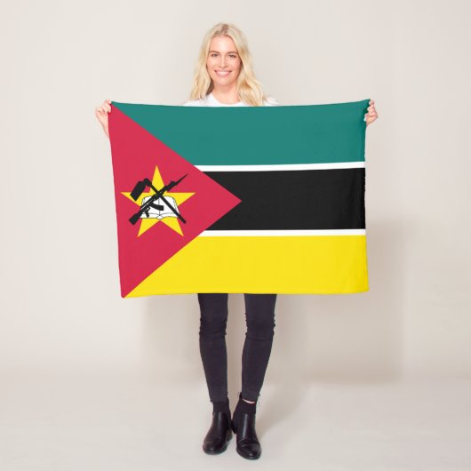 Vlag van Mozambique Fleece Deken (In situ)