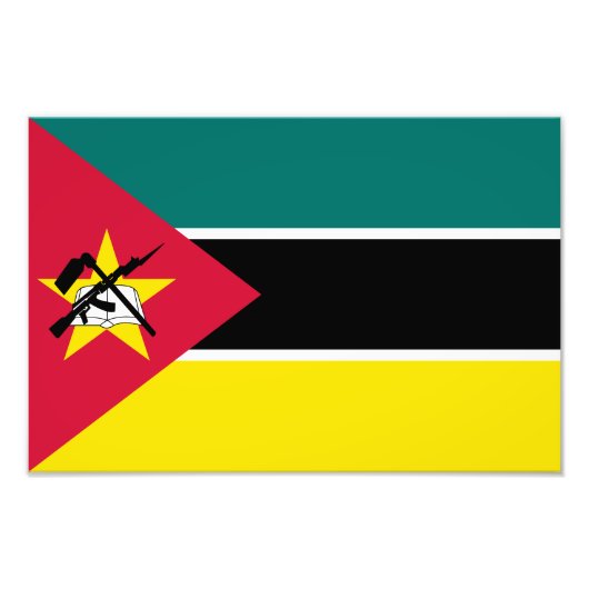 Vlag van Mozambique Foto Afdruk (Voorkant)