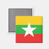 Vlag van Myanmar magneet (Voorkant / Achterkant)