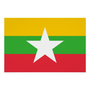Vlag van Myanmar Perfect Poster