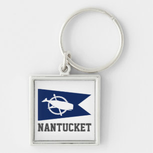Vlag van Nantucket, Massachusetts Sleutelhanger