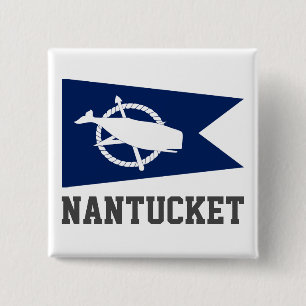 Vlag van Nantucket, Massachusetts Vierkante Button 5,1 Cm