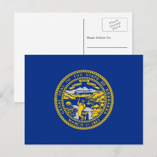 Vlag van Nebraska, vlag van Nebraska Briefkaart (Voorkant / Achterkant)