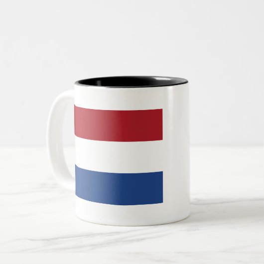 Vlag van Nederland Tweekleurige Koffiemok (Voorkant links)