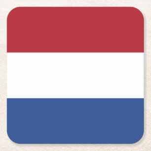 Vlag van Nederland Vierkante Kartonnen Onderzetter