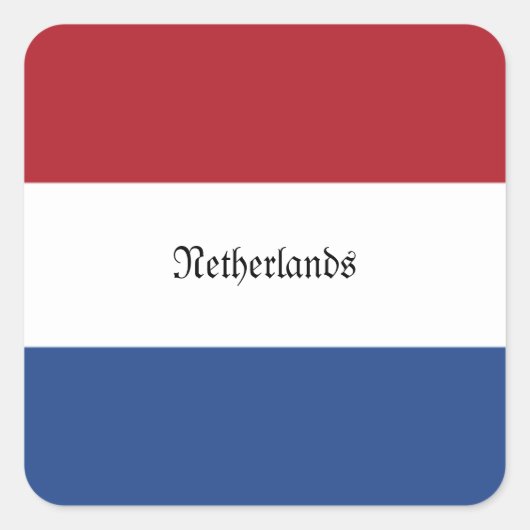 Vlag van Nederland Vierkante Sticker (Voorkant)