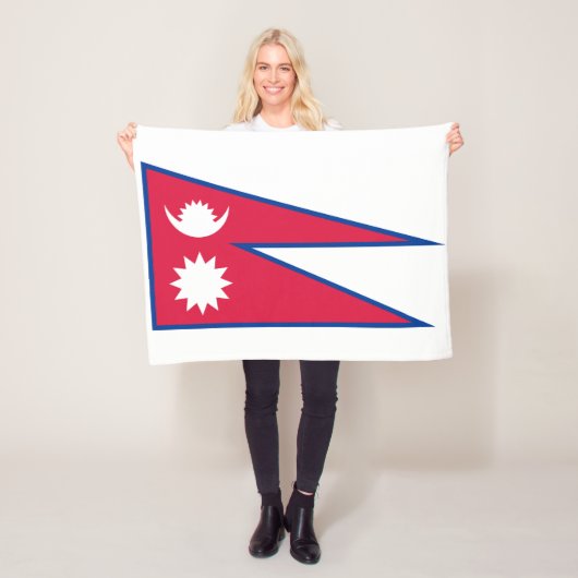 Vlag van Nepal Fleece Deken (In situ)