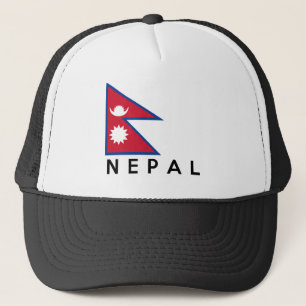 vlag van nepal land naam tekst trucker pet