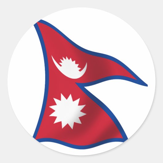 Vlag van Nepal Ronde Sticker (Voorkant)