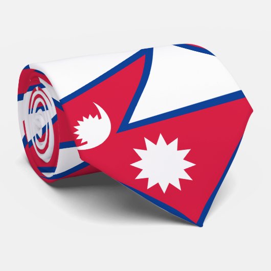 Vlag van Nepal Stropdas (Opgerold)