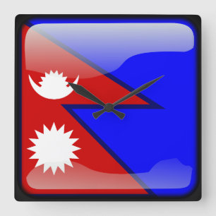Vlag van Nepal Vierkante Klok