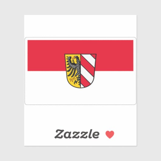 Vlag van Neurenberg (Nürnberg), Duitsland Sticker (Vel)
