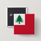 Vlag van New England Vierkante Button 5,1 Cm (Voorkant /achterkant)