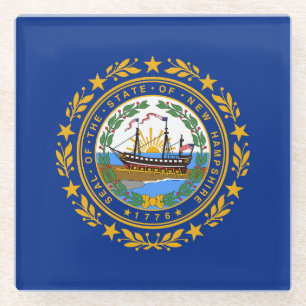 Vlag van New Hampshire Glazen Onderzetter