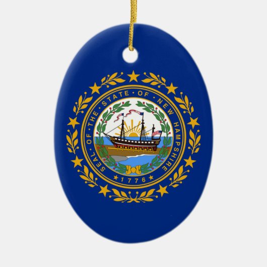 vlag van New Hampshire Keramisch Ornament (Voorkant)