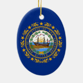 vlag van New Hampshire Keramisch Ornament (Achterkant)