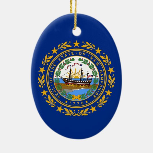 vlag van New Hampshire Keramisch Ornament (Achterkant)