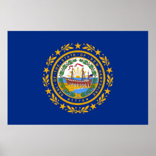 vlag van New Hampshire Poster