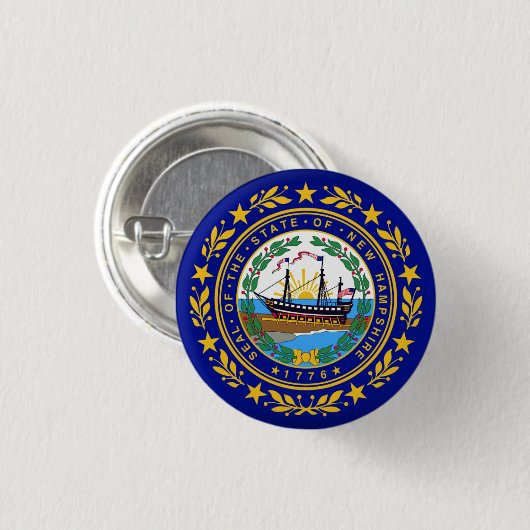 vlag van New Hampshire Ronde Button 3,2 Cm (Voorkant /achterkant)