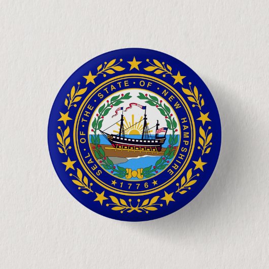 vlag van New Hampshire Ronde Button 3,2 Cm (Voorkant)