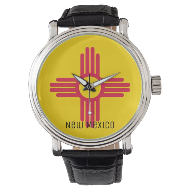 Vlag van New Mexico Horloge (Voorkant)