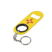 Vlag van New Mexico Mini Flessenopener (Achterkant Gekanteld)