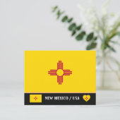 Vlag van New Mexico & Staat New Mexico USA / Ameri Briefkaart (Staand voorkant)