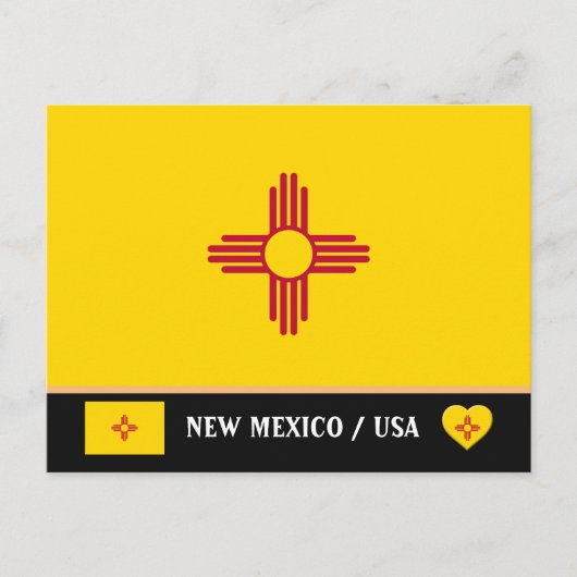 Vlag van New Mexico & Staat New Mexico USA / Ameri Briefkaart (Voorkant)