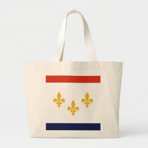 Vlag van New Orleans, Louisiana Grote Tote Bag