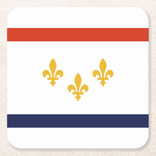 Vlag van New Orleans, Louisiana Square Paper Coast Vierkante Kartonnen Onderzetter