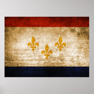 vlag van New Orleans Poster