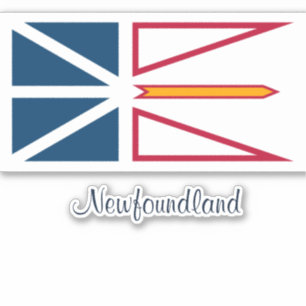 Vlag van Newfoundland, voorzien van een etiket Sticker