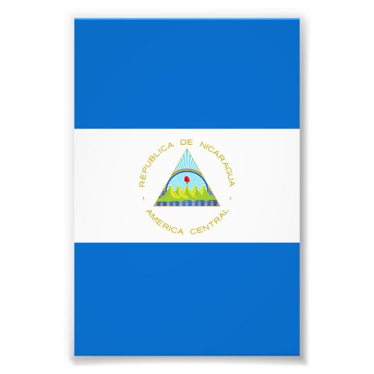 vlag van Nicaragua Foto Afdruk (Voorkant)