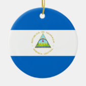 Vlag van Nicaragua Keramisch Ornament (Voorkant)