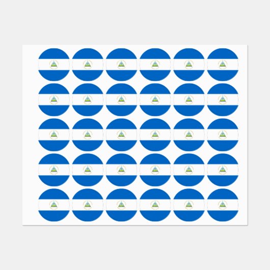vlag van Nicaragua Labels (Vel)