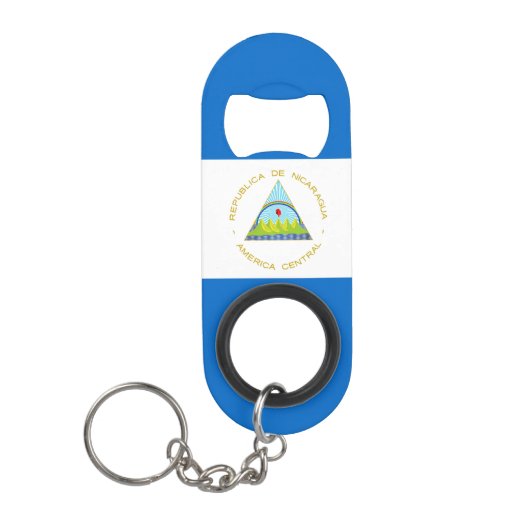 vlag van Nicaragua Mini Flessenopener (Voorkant)