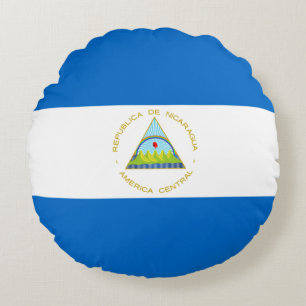 Vlag van Nicaragua Rond Kussen