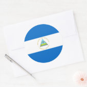 vlag van Nicaragua Ronde Sticker (Envelop)
