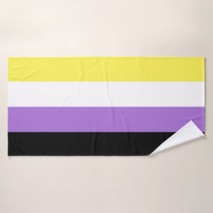 Vlag van niet-binaire pride badhanddoek