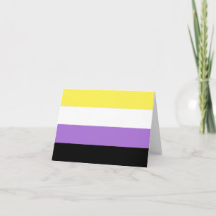Vlag van niet-binaire pride bedankkaart