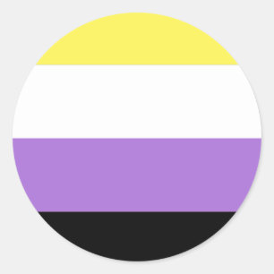 Vlag van niet-binaire pride ronde sticker