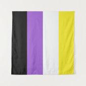 Vlag van niet-binaire pride wandkleed (Voorkant (horizontaal))