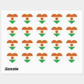 Vlag van Niger Hart Sticker (Vel)