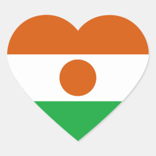 Vlag van Niger Hart Sticker