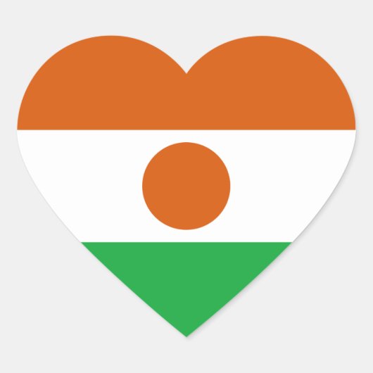 Vlag van Niger Hart Sticker (Voorkant)