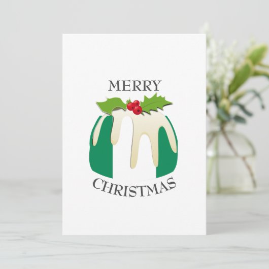 VLAG VAN NIGERIA | kerstpudding | feestelijk Feestdagenkaart (Staand voorkant)