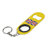 Vlag van Niue Mini Flessenopener (Voorkant Gekanteld)