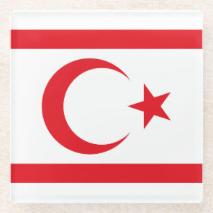 vlag van Noord-Cyprus Glazen Onderzetter