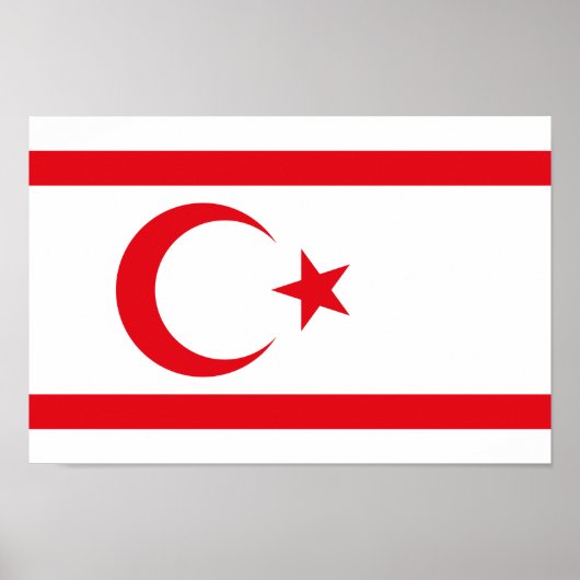 vlag van Noord-Cyprus Poster (Voorkant)